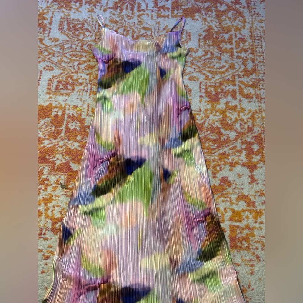 Source Unknown Multicolor Pleated Maxi Dress - image 7